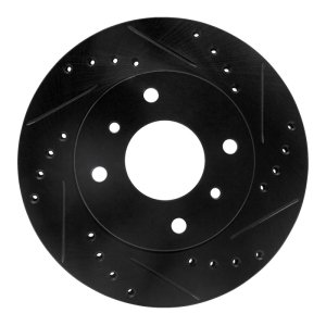 Infiniti G20 Brake Rotor (1) - Front Right - R1 Concepts - Drilled & Slotted - Black - `89-`13